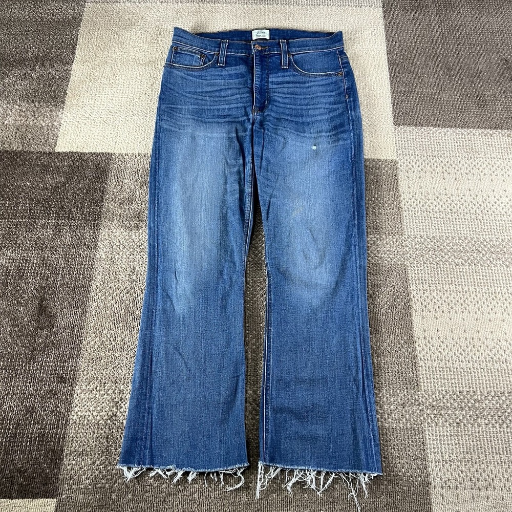 J Crew Full‎ Length Demi Boot Crop Jeans Women's Size 29 Boho Western Cowgirl
